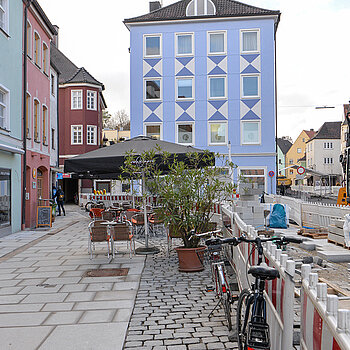 Platz für Außengastronomie - auch unter Baustellenbedingungen! (Foto: Stadt Freising)