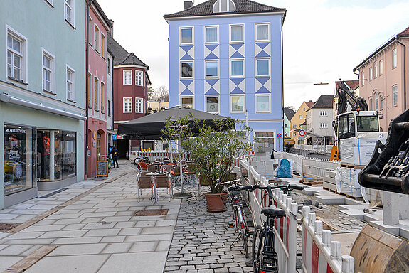 Platz für Außengastronomie - auch unter Baustellenbedingungen! (Foto: Stadt Freising)