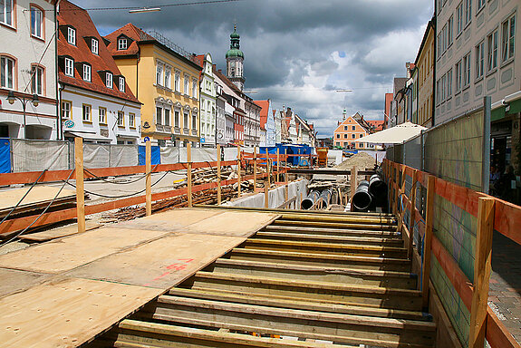 Blick auf den noch laufenden 3. Bauabschnitt. (Foto: Stadt Freising)