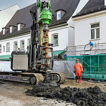 Nochmal ein Blick auf den "Riesenbohrer"... (Foto: Stadt Freising)