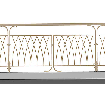 Skizze des Moosach-Geländers, das auf ein 15 Zentimeter hohes Schrammbord gesetzt wird. (Plan: Knopp Wassmer Architekten) 